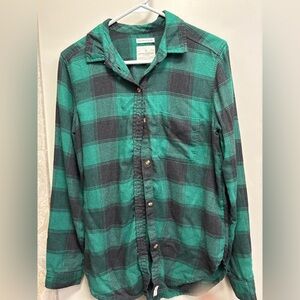 American Eagle Outfitters Green Plaid Shirt